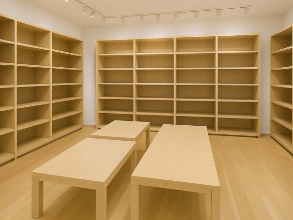 Kleiderkammer, leere Regale